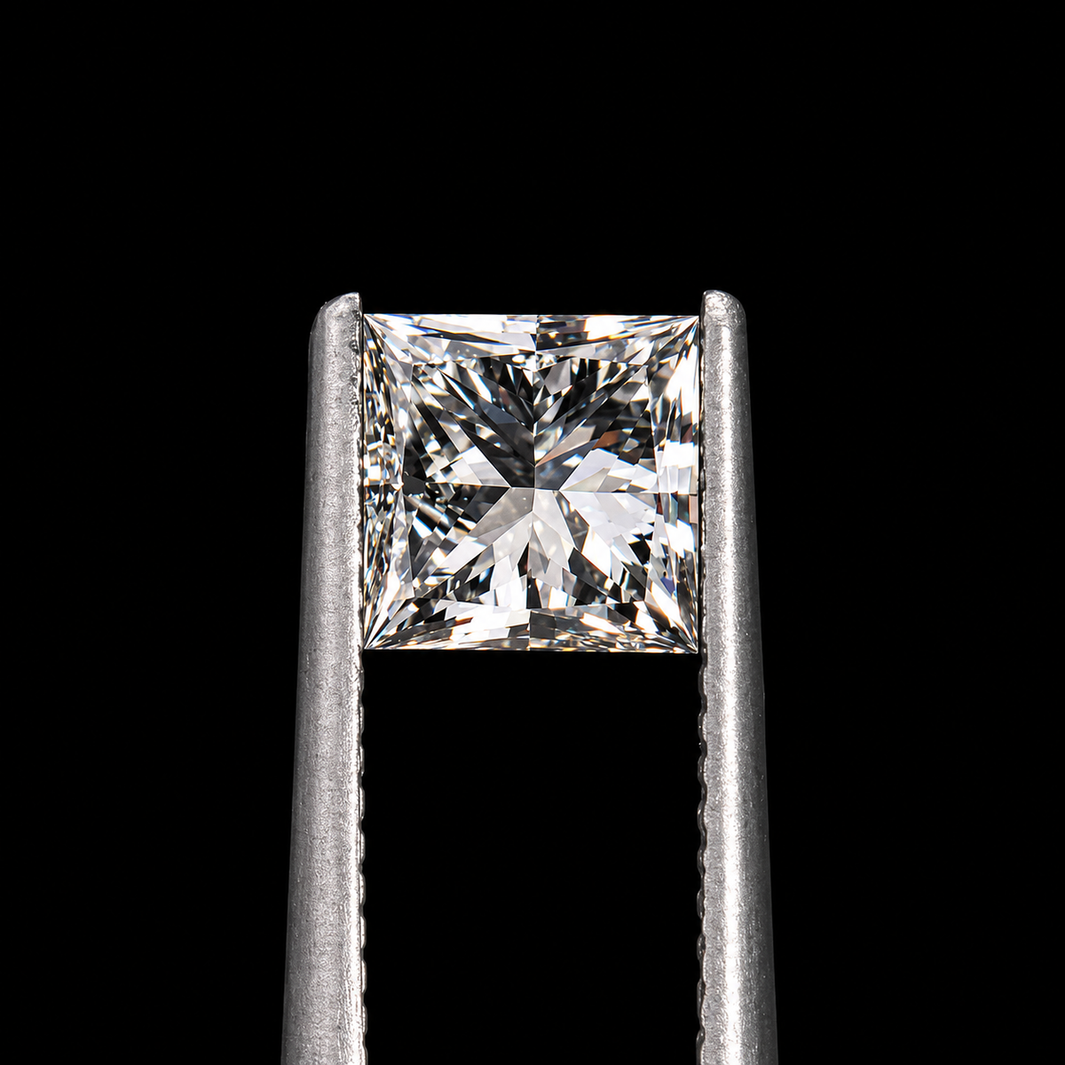 1ct to 5ct Princess cut Lab Grown Moissanite Diamond, EF Colour, VVS/VS Clarity