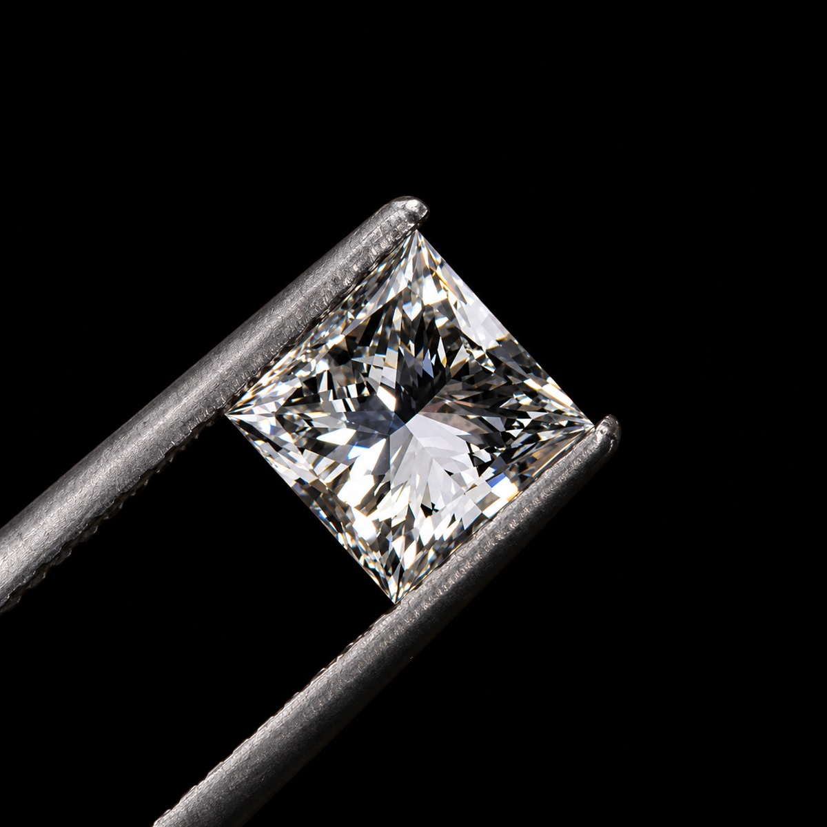 1ct to 5ct Princess cut Lab Grown Moissanite Diamond, EF Colour, VVS/VS Clarity