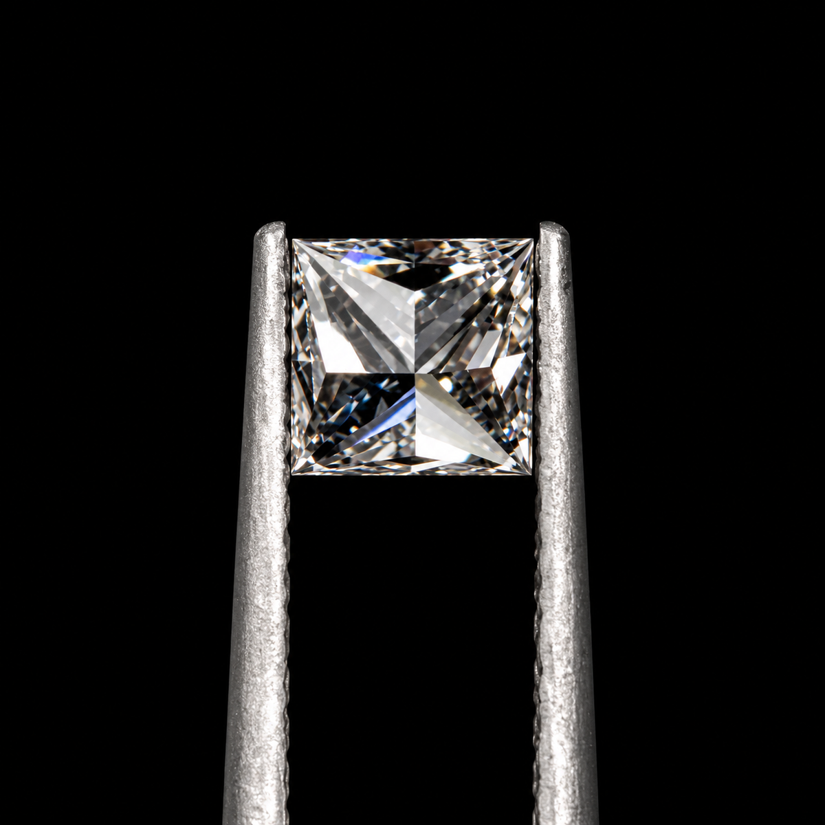 1ct to 5ct Princess cut Lab Grown Moissanite Diamond, EF Colour, VVS/VS Clarity
