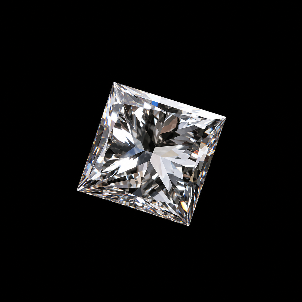1ct to 5ct Princess cut Lab Grown Moissanite Diamond, EF Colour, VVS/VS Clarity