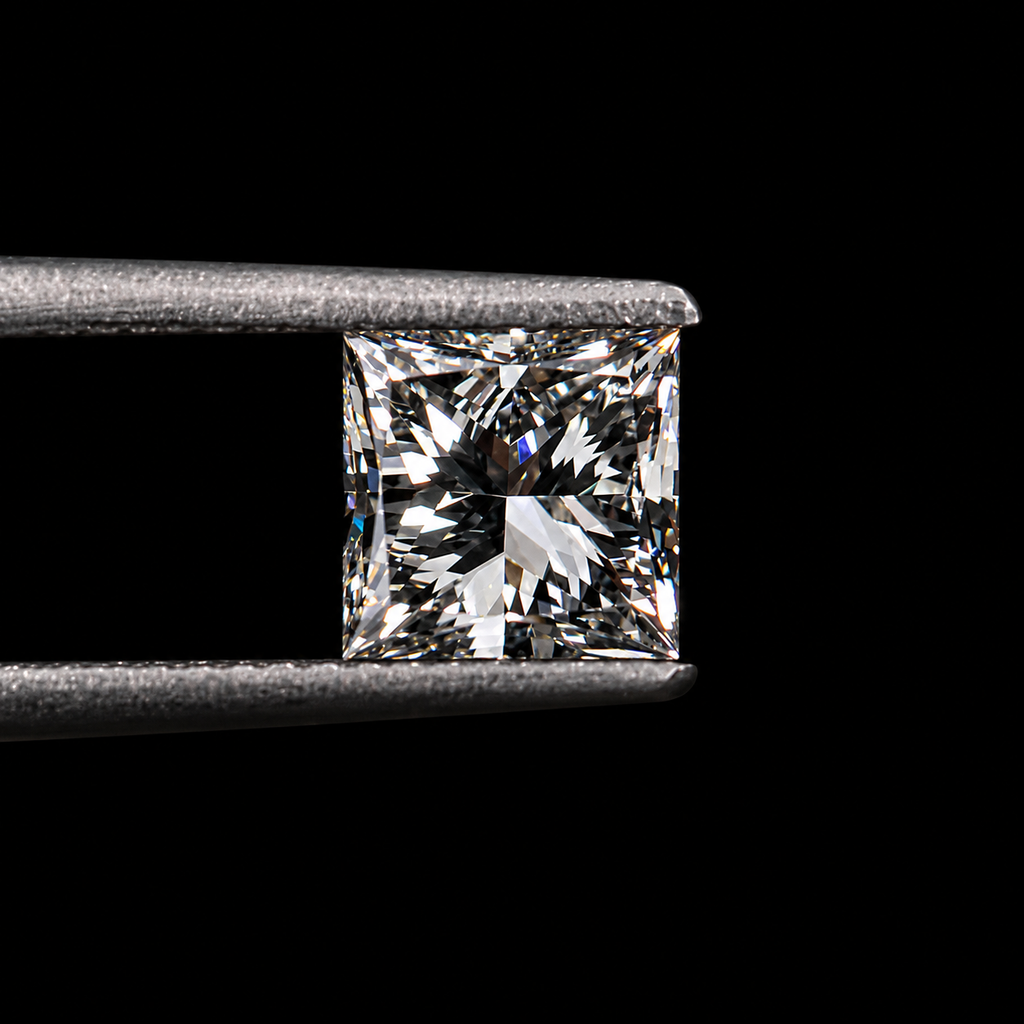 1ct to 5ct Princess cut Lab Grown Moissanite Diamond, EF Colour, VVS/VS Clarity