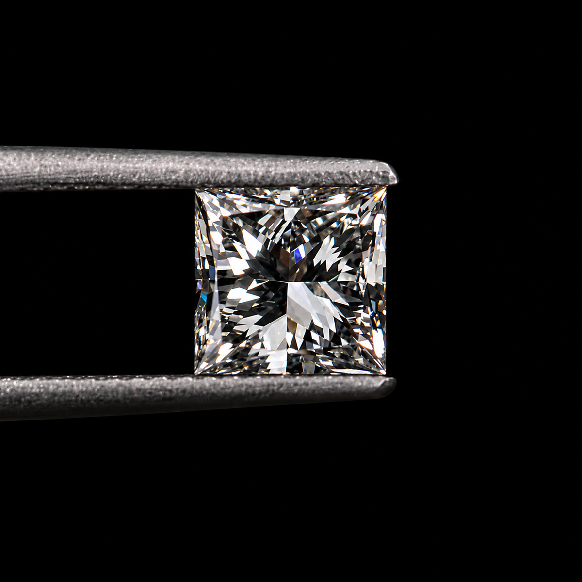 1ct to 5ct Princess cut Lab Grown Moissanite Diamond, EF Colour, VVS/VS Clarity