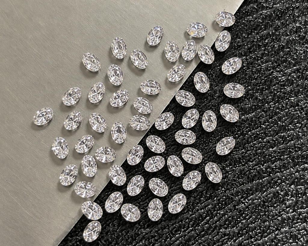2 × 3 mm small oval loose Moissanite diamond, D color, VVS2 clarity