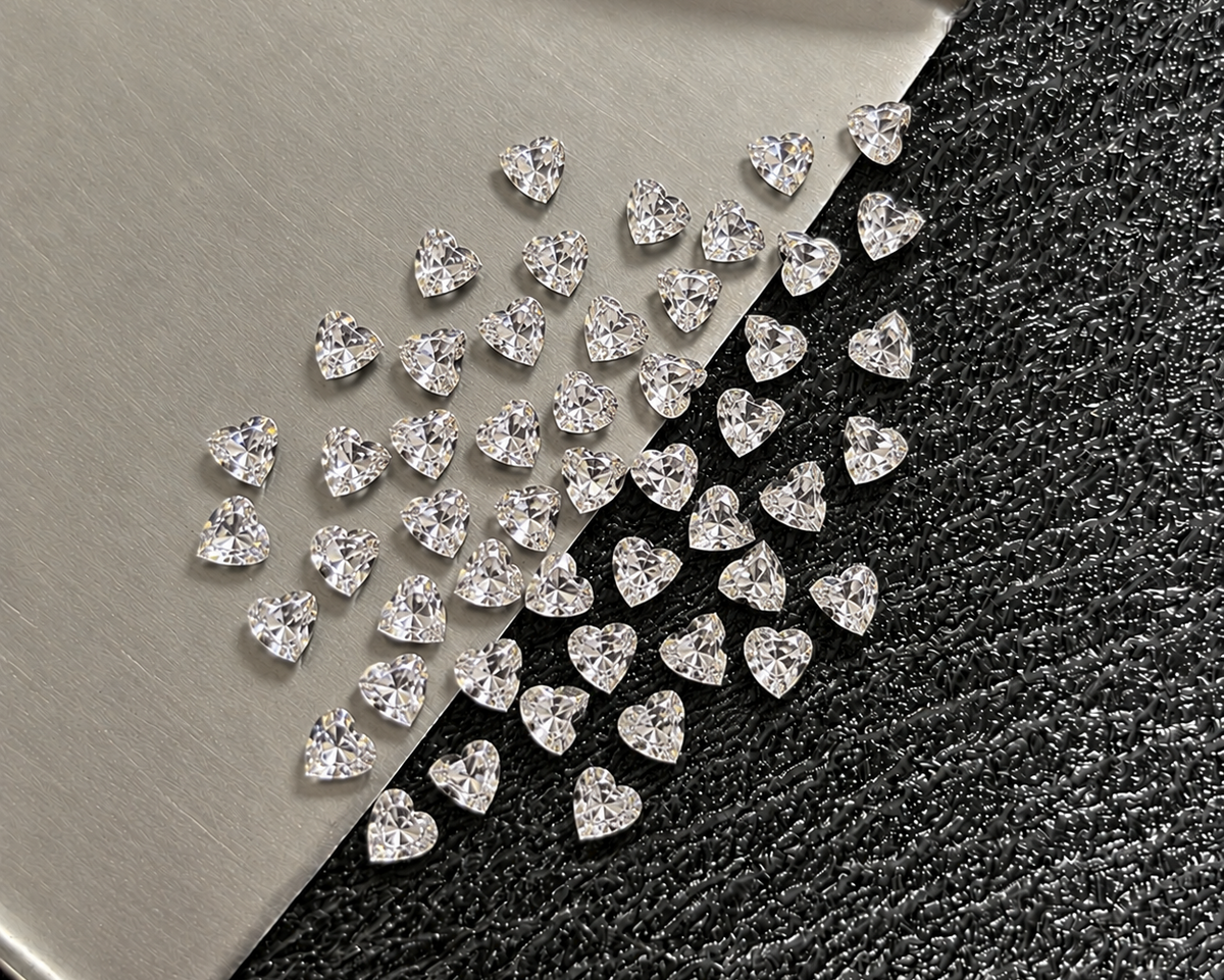 7 mm small Heart loose Moissanite diamond, D color, VVS2 clarity