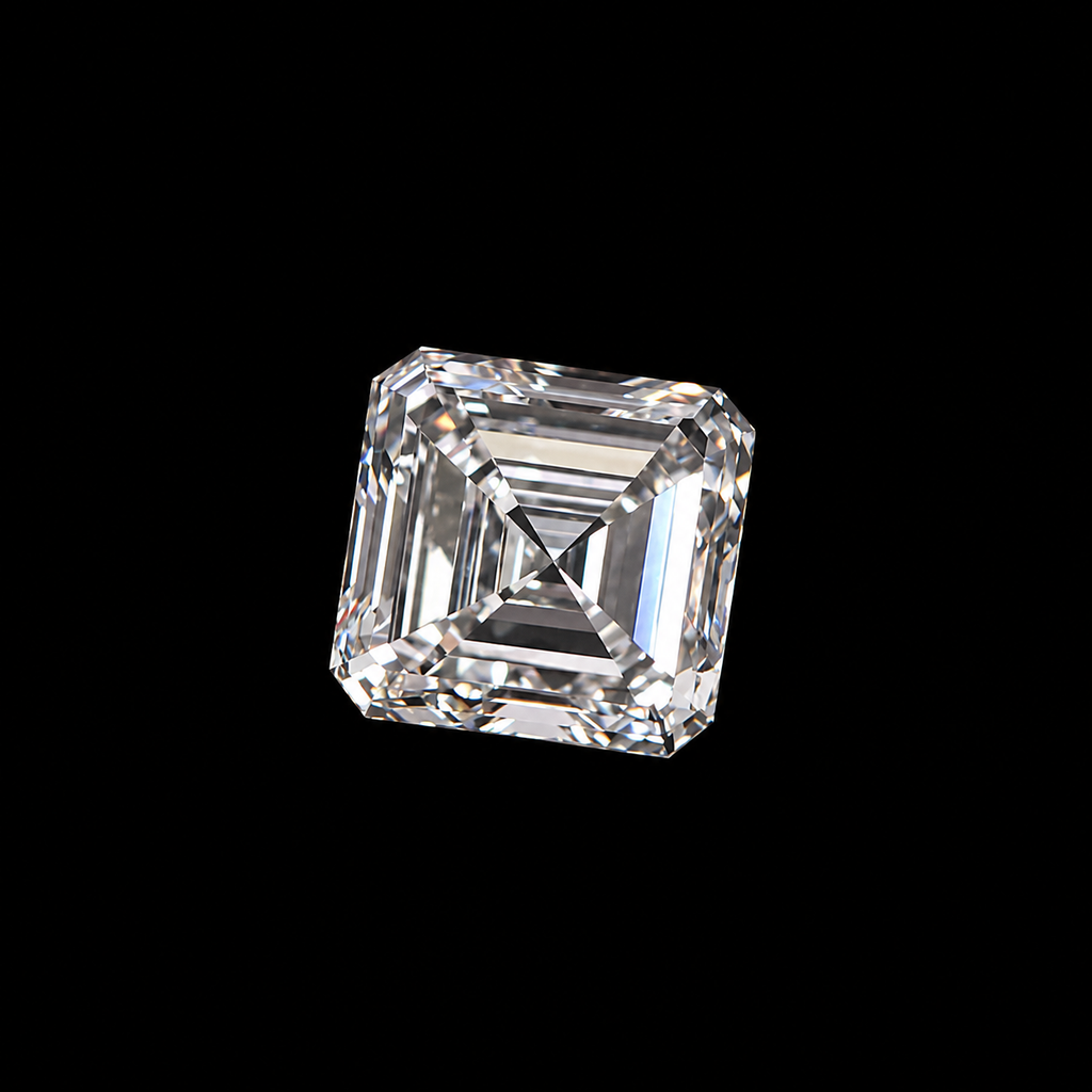 1ct to 5ct Asscher cut Lab Grown Moissanite Diamond, EF Colour, VVS/VS Clarity
