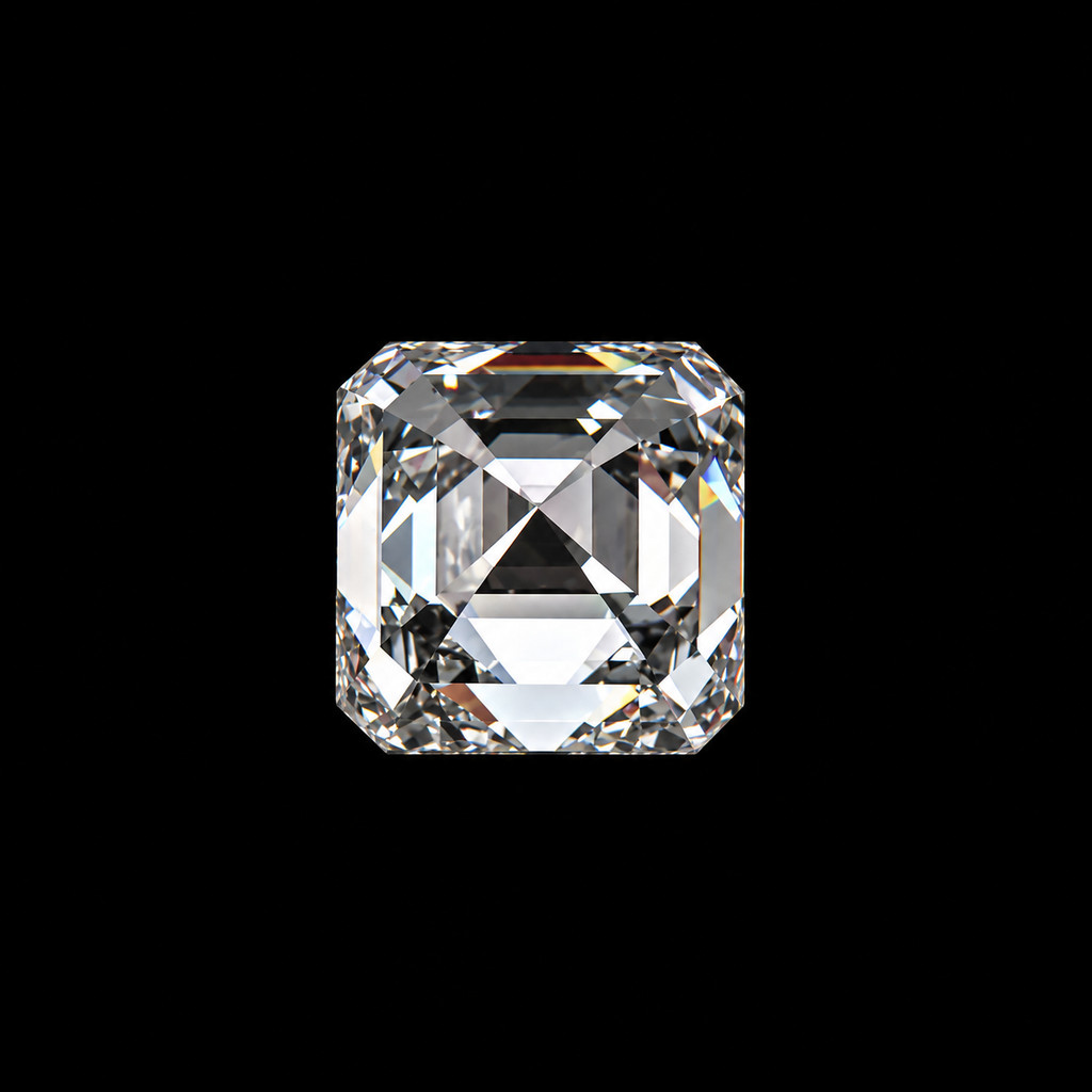 1ct to 5ct Asscher cut Lab Grown Moissanite Diamond, EF Colour, VVS/VS Clarity