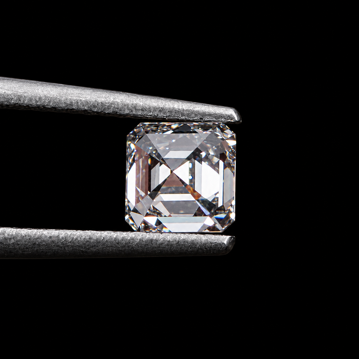 1ct to 5ct Asscher cut Lab Grown Moissanite Diamond, EF Colour, VVS/VS Clarity