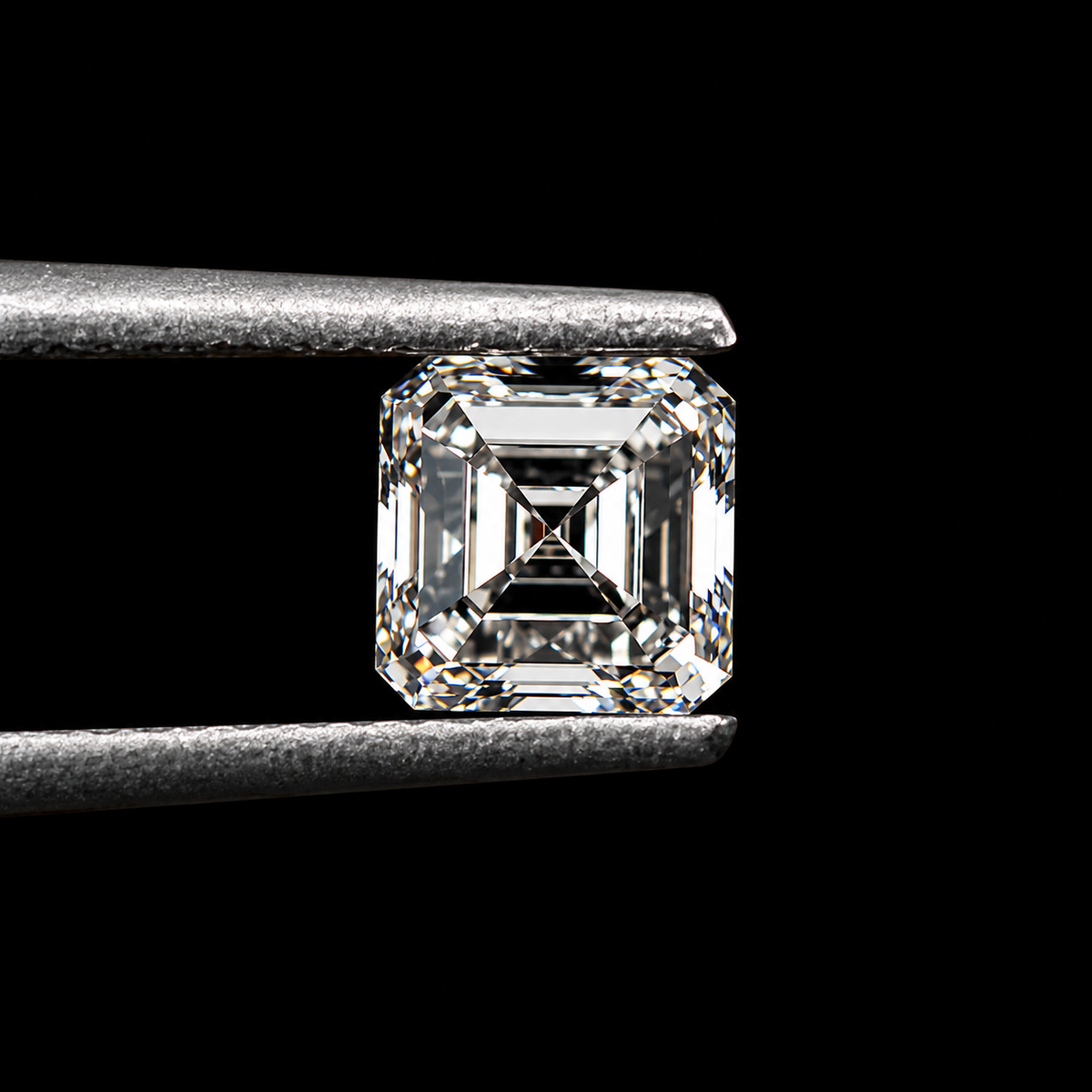 1ct to 5ct Asscher cut Lab Grown Moissanite Diamond, EF Colour, VVS/VS Clarity