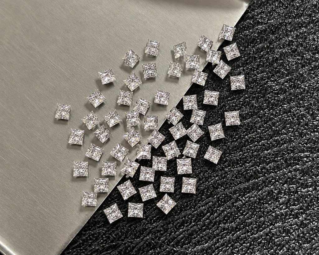 1.75 mm small Princess loose Moissanite diamond, D color, VVS2 clarity