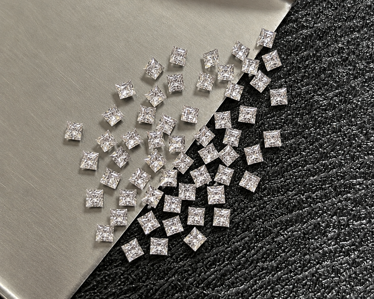 1.5 mm small Princess loose Moissanite diamond, D color, VVS2 clarity