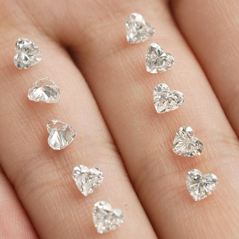7 mm small Heart loose Moissanite diamond, D color, VVS2 clarity