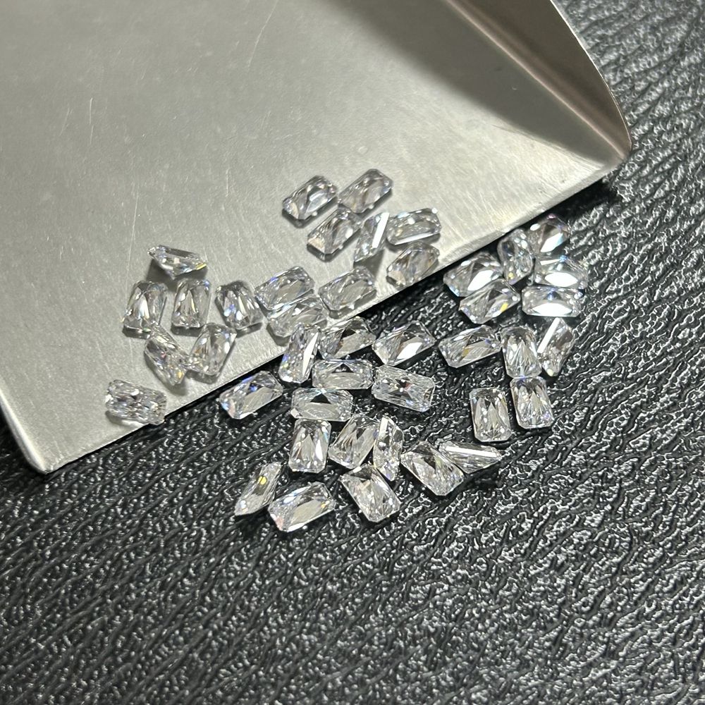 5 × 7 mm small Radiant loose Moissanite diamond, D color, VVS2 clarity