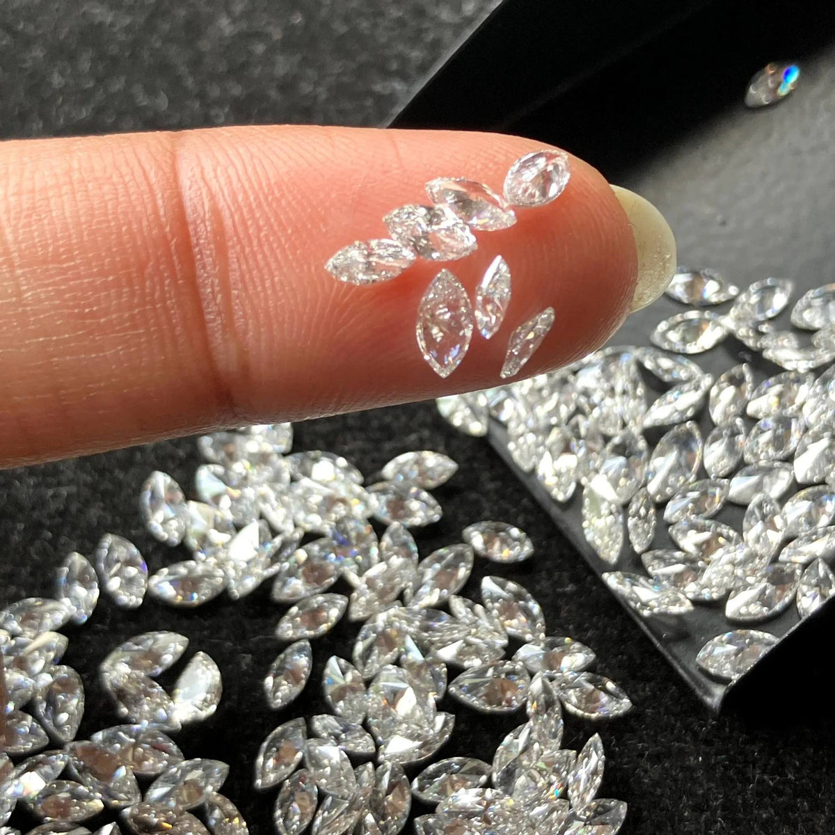 1.5 × 3 mm small Marquise loose Moissanite diamond, D color, VVS2 clarity