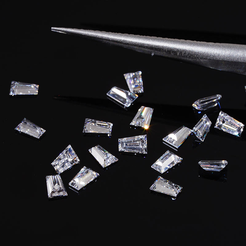 1.5 × 2 × 2.5 mm small trapped baguette loose Moissanite diamond, D color, VVS2 clarity