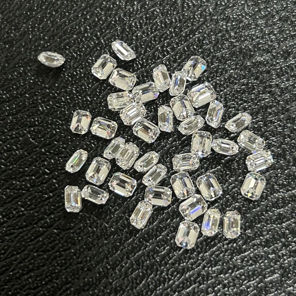 8.5 × 10.5 mm small Emerald loose Moissanite diamond, D color, VVS2 clarity