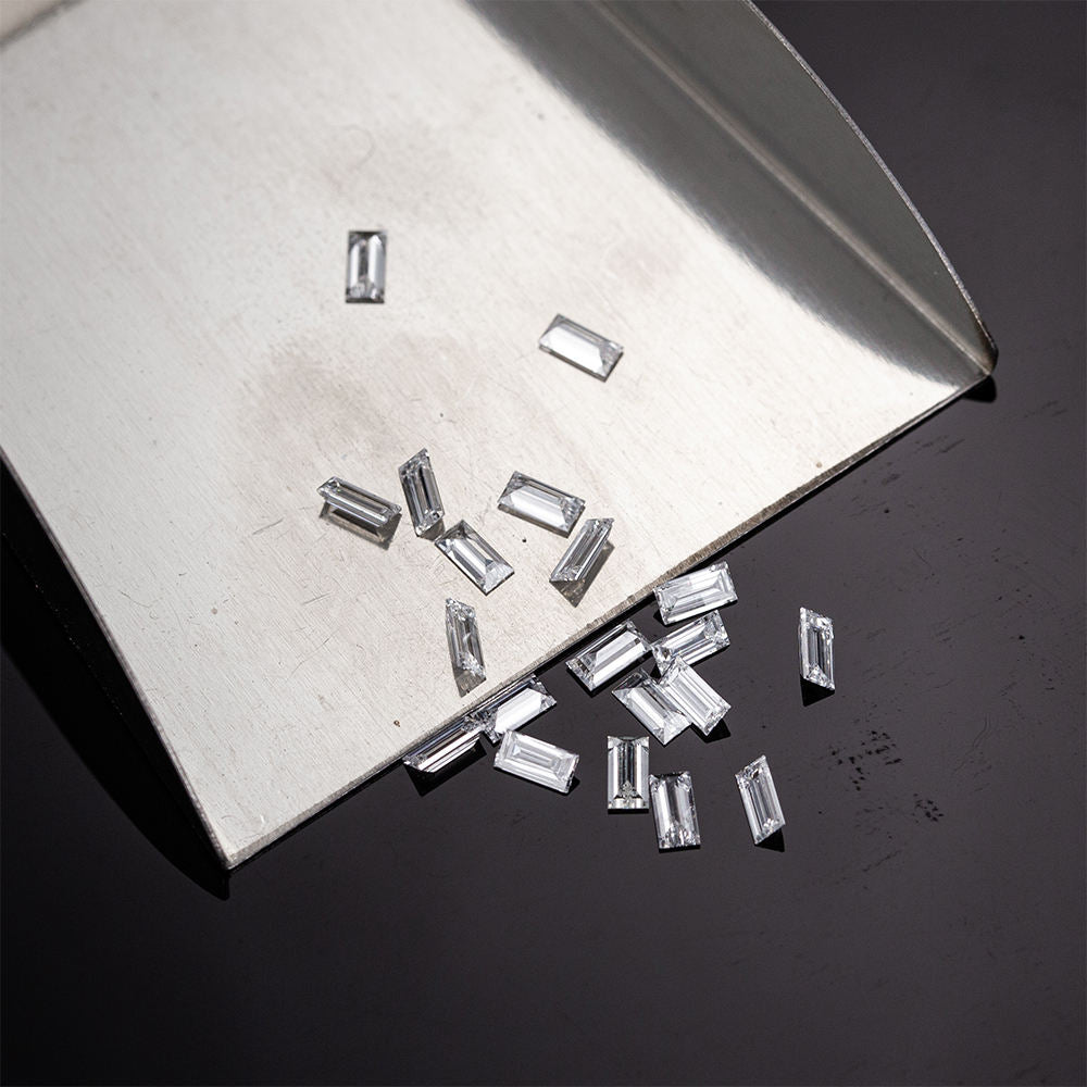 1 × 2  mm small Baguette loose Moissanite diamond, D color, VVS2 clarity