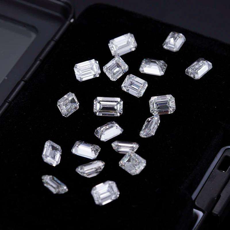 2.5 × 3.5 mm small Emerald loose Moissanite diamond, D color, VVS2 clarity