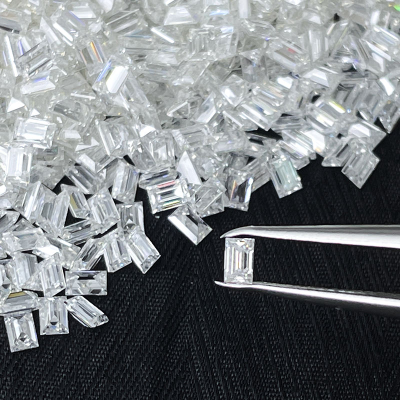 1 × 2  mm small Baguette loose Moissanite diamond, D color, VVS2 clarity