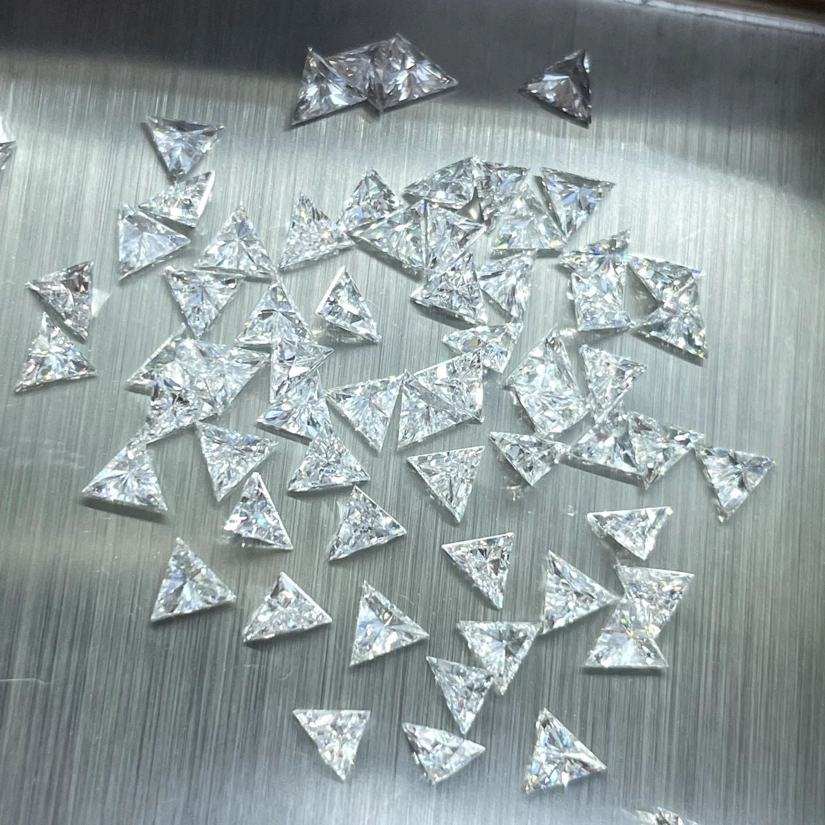 5 × 5 mm small Triangle loose Moissanite diamond, D color, VVS2 clarity