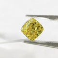 1CT Cushion cut fancy vivid Yellow lab grown CVD diamond, IGI certified
