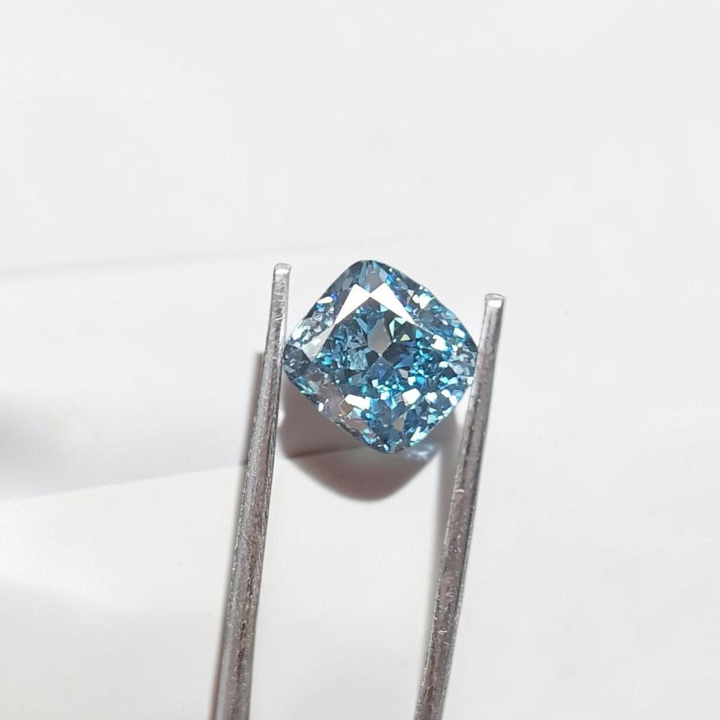 1CT Cushion cut fancy vivid Blue lab grown CVD diamond, IGI certified