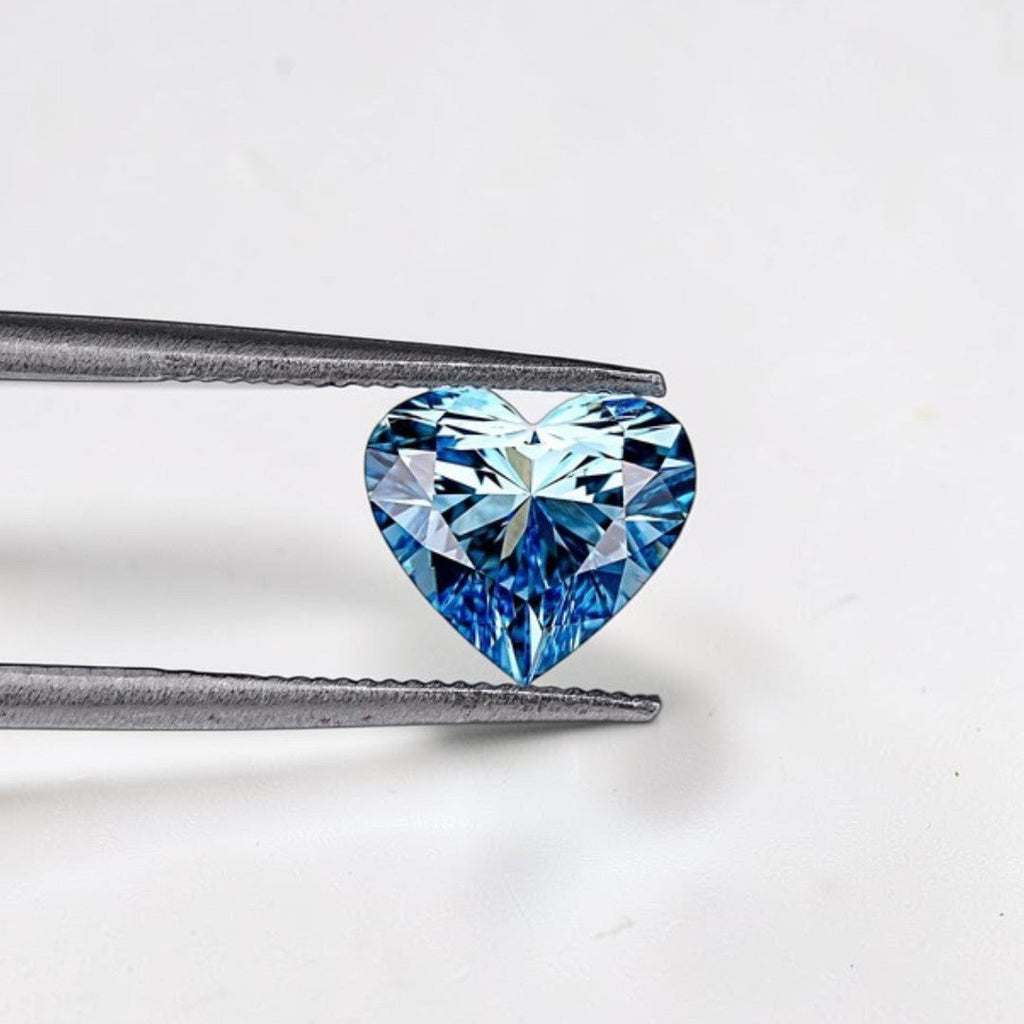 1CT Heart cut fancy vivid Blue lab grown CVD diamond, IGI certified