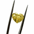 1CT Heart cut fancy vivid Yellow lab grown CVD diamond, IGI certified
