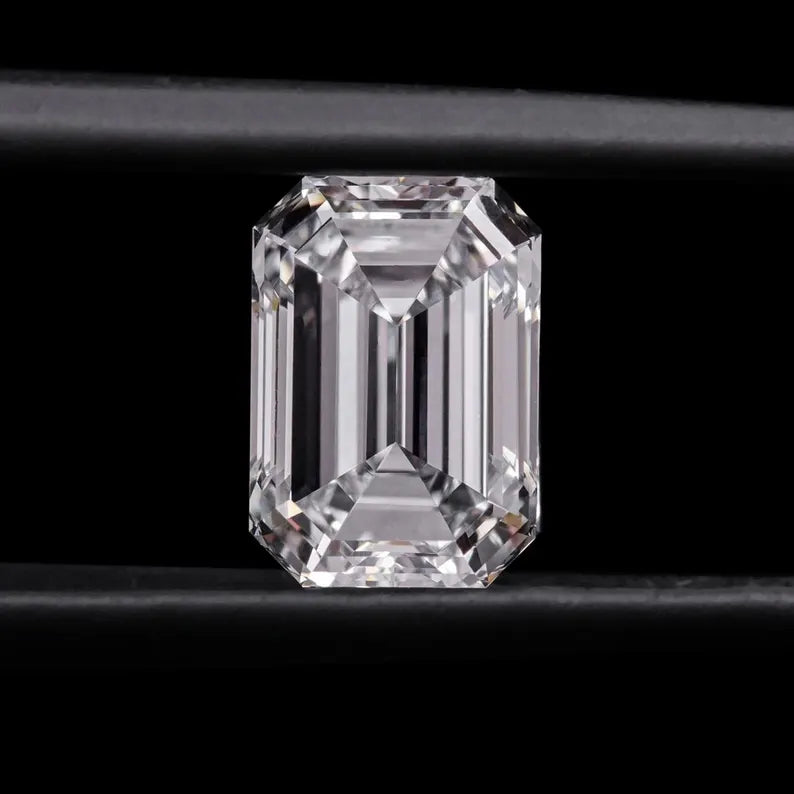 1ct to 5ct Emerald cut Lab Grown Moissanite Diamond, EF Colour, VVS/VS Clarity