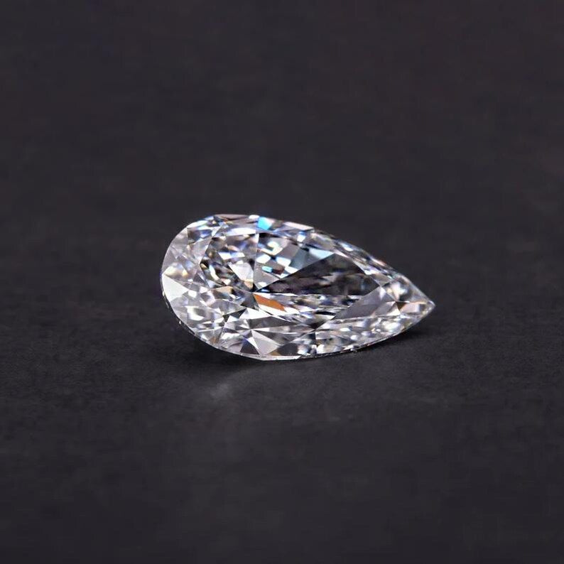 1ct to 5ct Pear cut Lab Grown Moissanite Diamond, EF Colour, VVS/VS Clarity