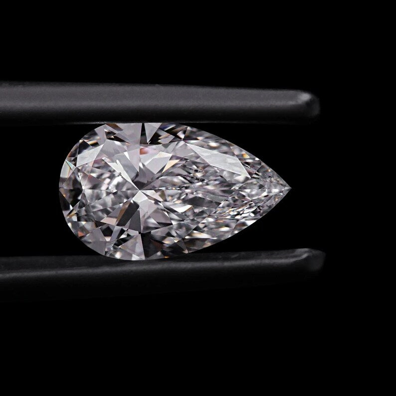 1ct to 5ct Pear cut Lab Grown Moissanite Diamond, EF Colour, VVS/VS Clarity