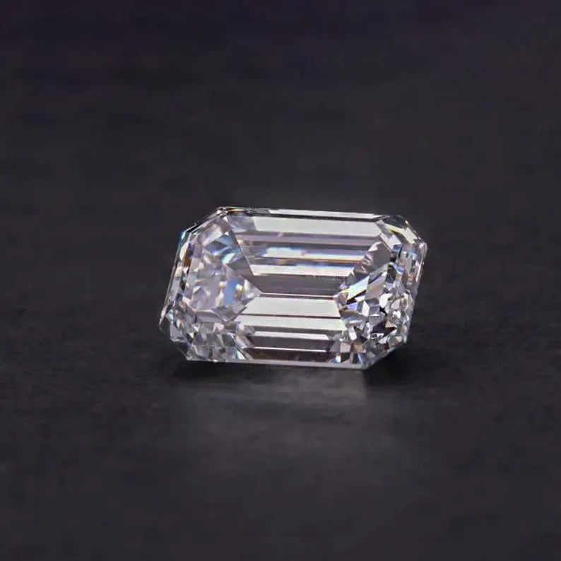 1ct to 5ct Emerald cut Lab Grown Moissanite Diamond, EF Colour, VVS/VS Clarity