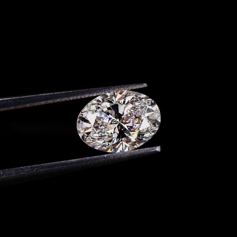 1ct to 5ct Oval cut Lab Grown Moissanite Diamond, EF Colour, VVS/VS Clarity