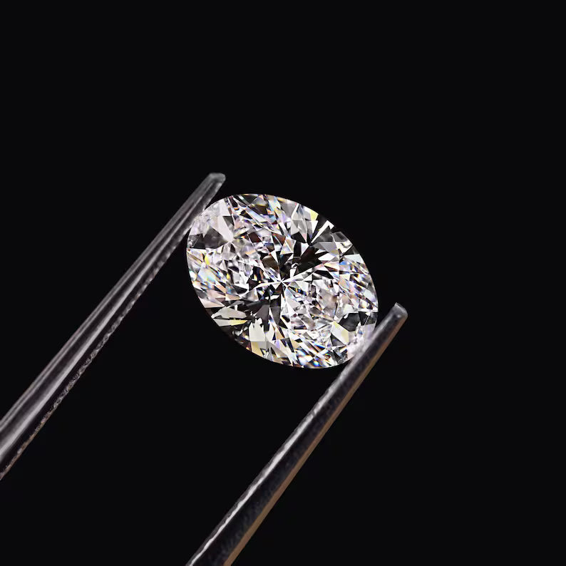 1ct to 5ct Oval cut Lab Grown Moissanite Diamond, EF Colour, VVS/VS Clarity