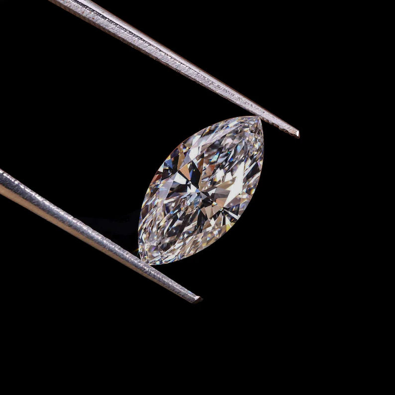 1ct to 5ct Marquise  cut Lab Grown Moissanite Diamond, EF Colour, VVS/VS Clarity