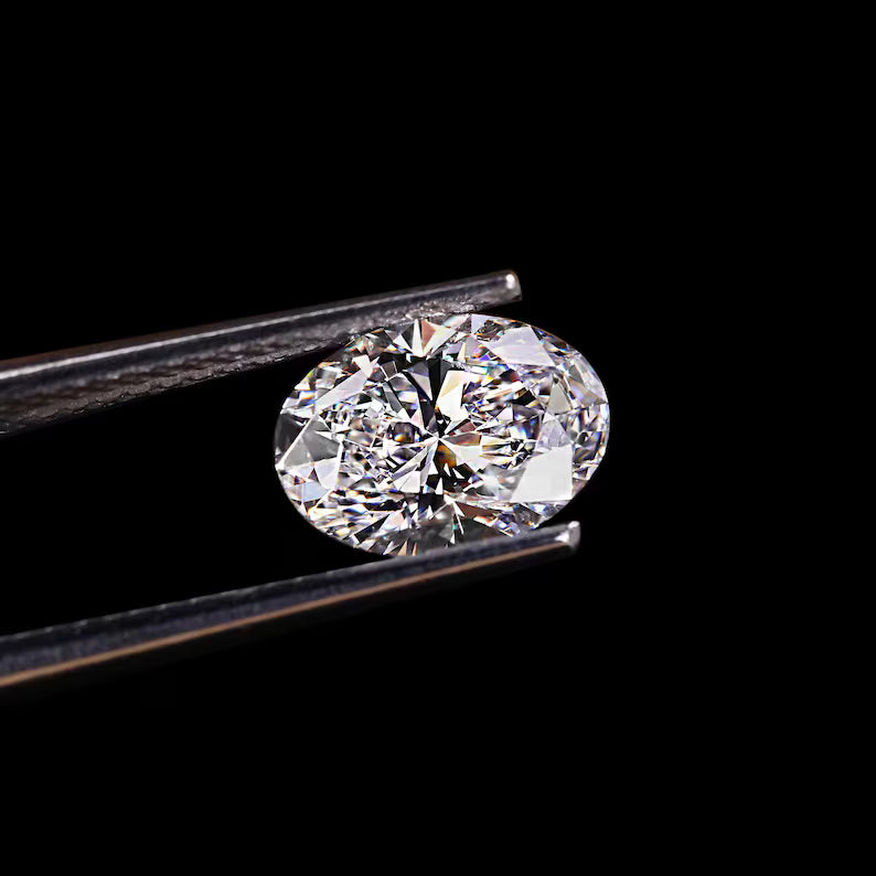 1ct to 5ct Oval cut Lab Grown Moissanite Diamond, EF Colour, VVS/VS Clarity