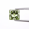 1CT Princess cut fancy vivid Green lab grown CVD diamond, IGI certified