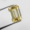 1CT Emerald cut fancy vivid Yellow lab grown CVD diamond, IGI certified
