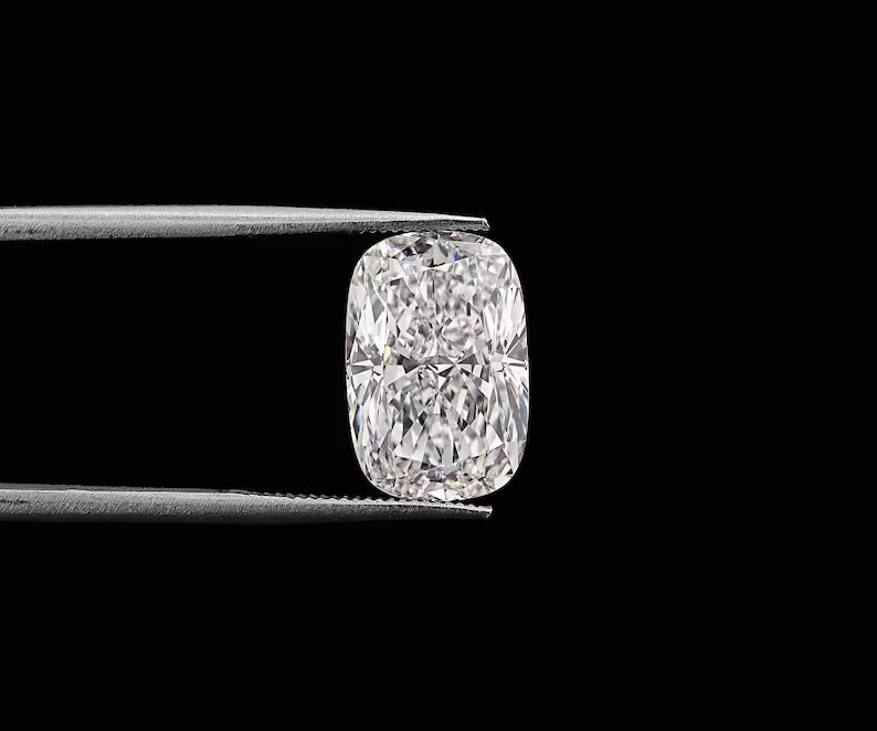 1ct to 5ct Cushion cut Lab Grown Moissanite Diamond, EF Colour, VVS/VS Clarity