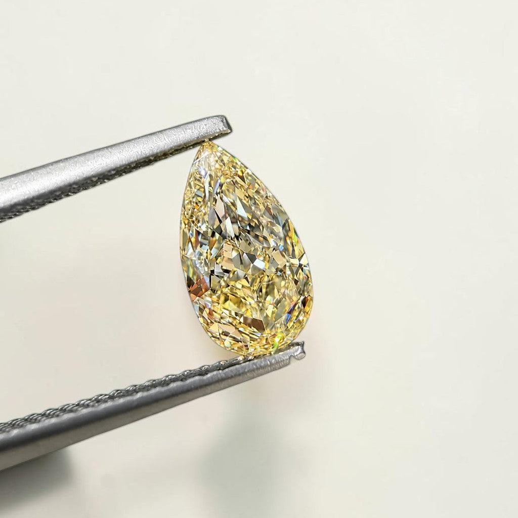1CT Pear cut fancy vivid Yellow lab grown CVD diamond, IGI certified