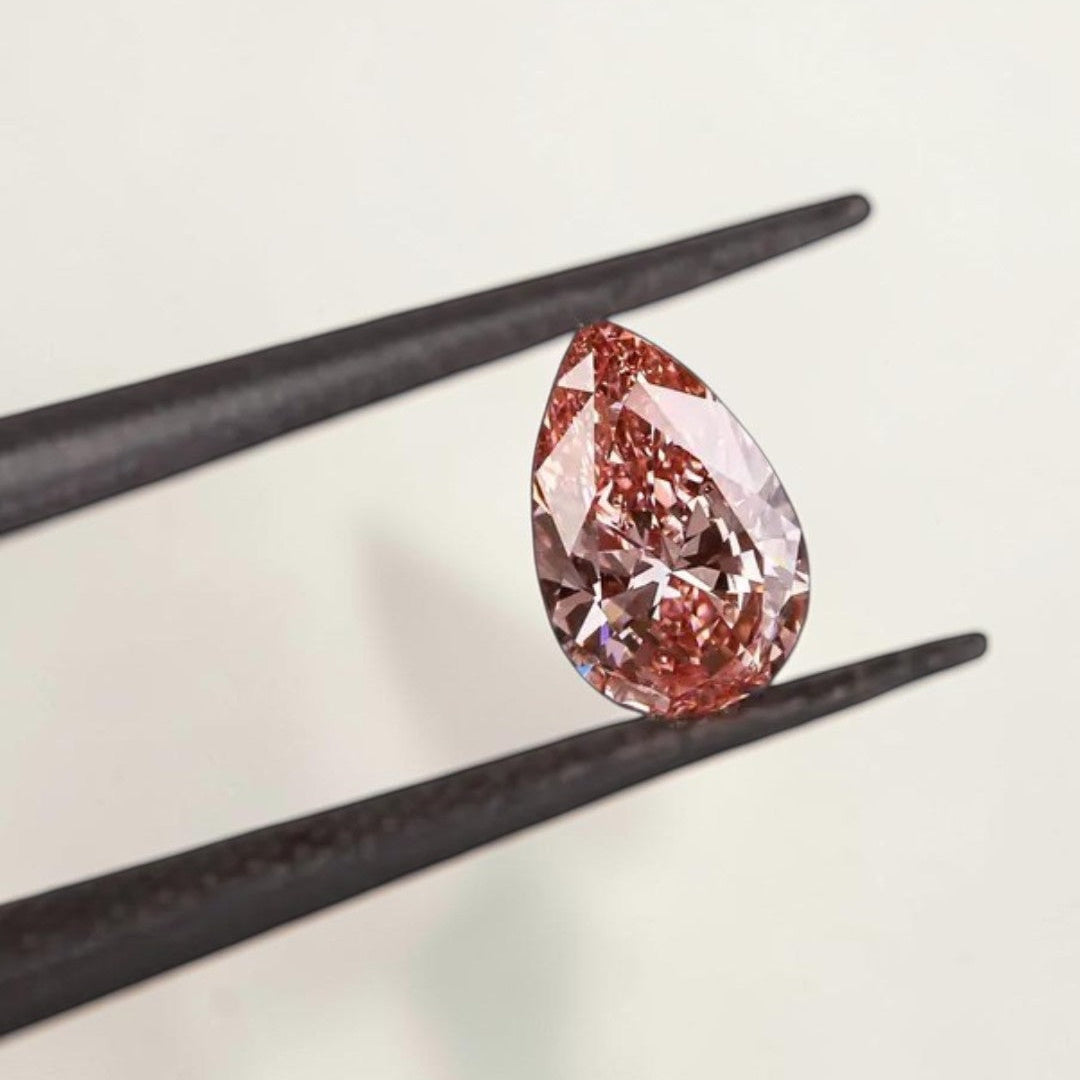 1CT Pear cut fancy vivid Green lab grown CVD diamond, IGI certified