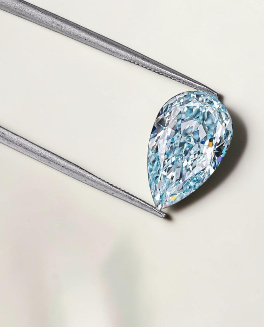 1CT Pear cut fancy vivid Blue lab grown CVD diamond, IGI certified