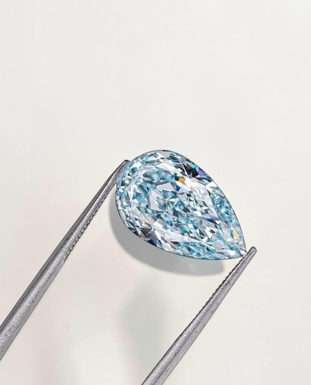 1CT Pear cut fancy vivid Blue lab grown CVD diamond, IGI certified