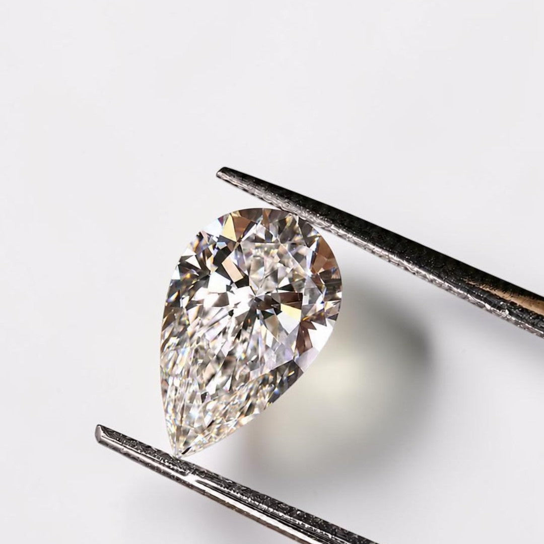 1 CT IGI Certified Pear Portuguese Cut Diamond, Lab Grown Diamond ,Portugal Flower Cut Lab Created Diamond, Diamond for Custom Ring
