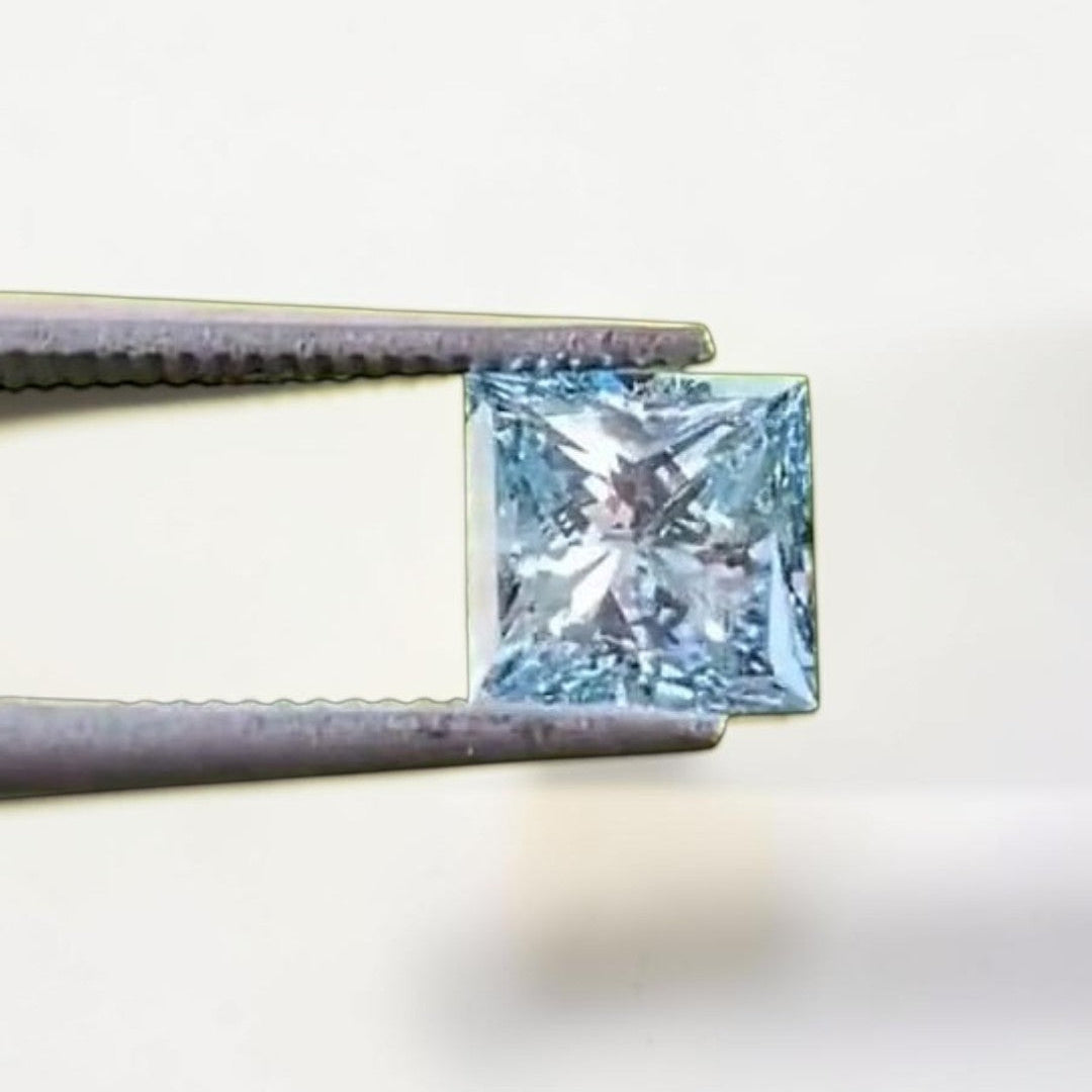 1CT Princess cut fancy vivid Blue lab grown CVD diamond, IGI certified (Copy)