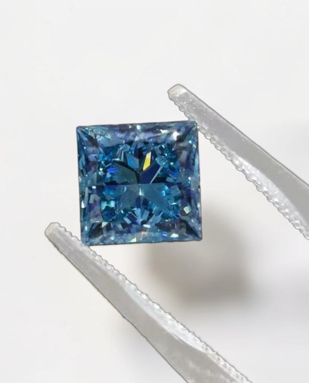 1CT Princess cut fancy vivid Blue lab grown CVD diamond, IGI certified (Copy)
