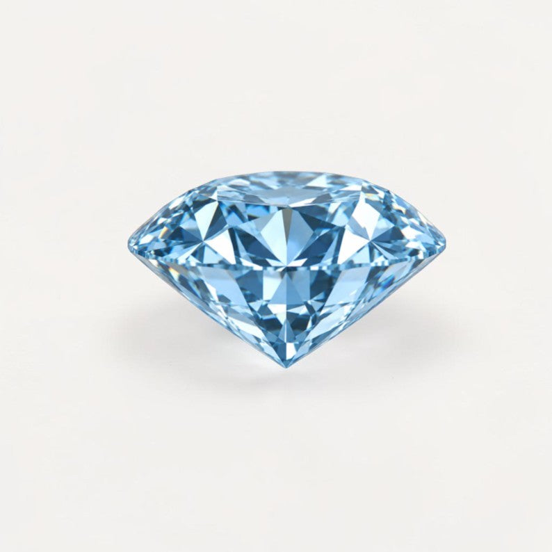 1CT Round cut fancy vivid blue lab grown CVD diamond, IGI certified