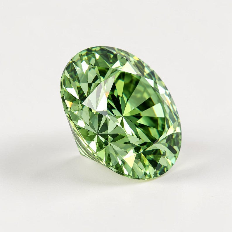 1CT Round cut fancy vivid green lab grown CVD diamond, IGI certified