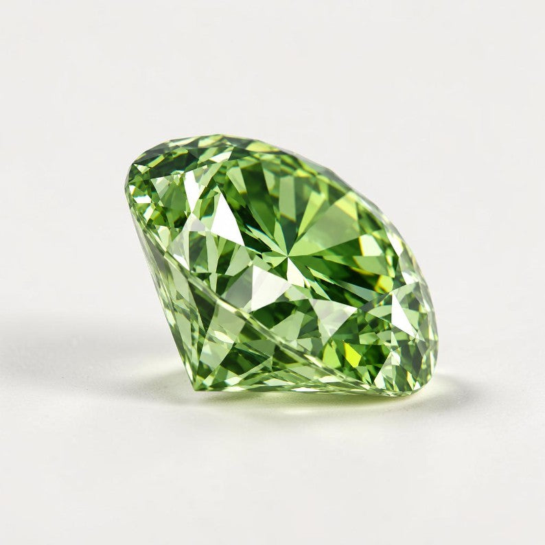 1CT Round cut fancy vivid green lab grown CVD diamond, IGI certified