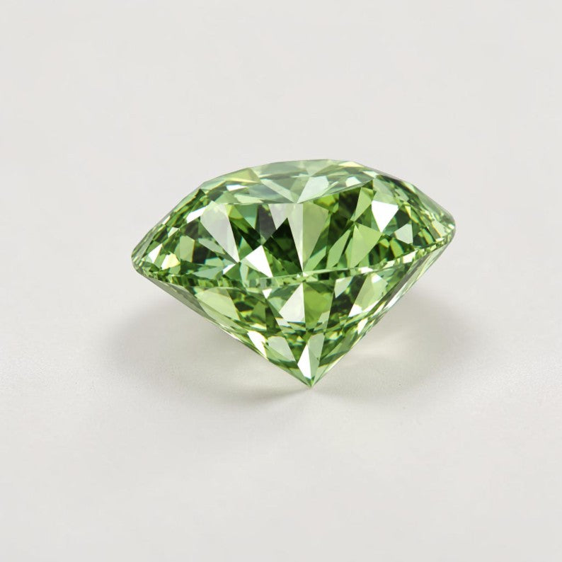 1CT Round cut fancy vivid green lab grown CVD diamond, IGI certified