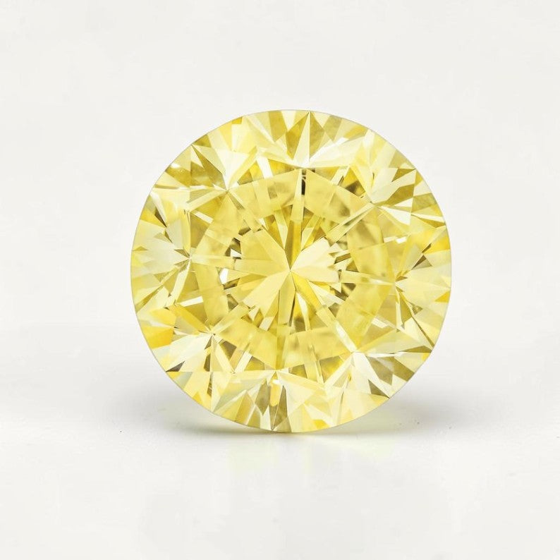 1CT Round cut fancy vivid yellow lab grown CVD diamond, IGI certified
